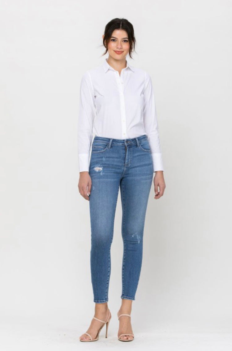 Amy Mid Rise Ankle Skinny Jeans